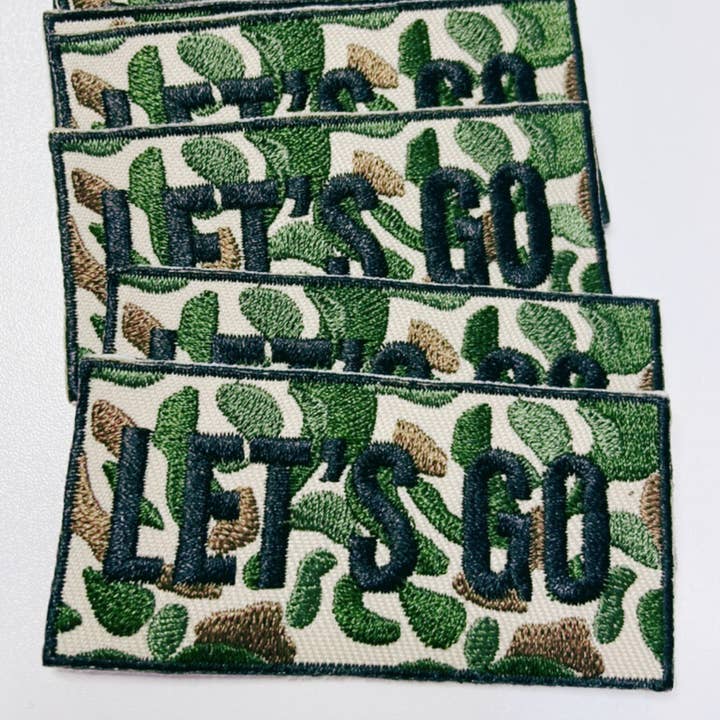 3" Lets Go camp Patch - Embroidered Hat Patch for wholesale by TEELUX