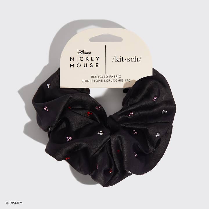 KITSCH - Wholesale Scrunchie - Women's - Kitsch & Mickey and Minnie Recycled Fabric Scrunchie - Black