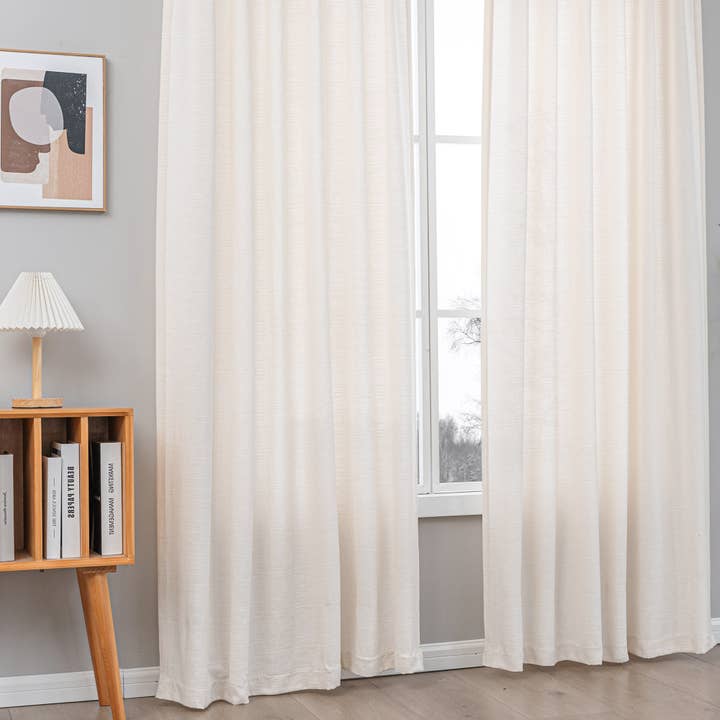 Awesome Home - Wholesale Curtain - Cotton Blend Light Filtering Back Tab Curtains (2 Panels)14