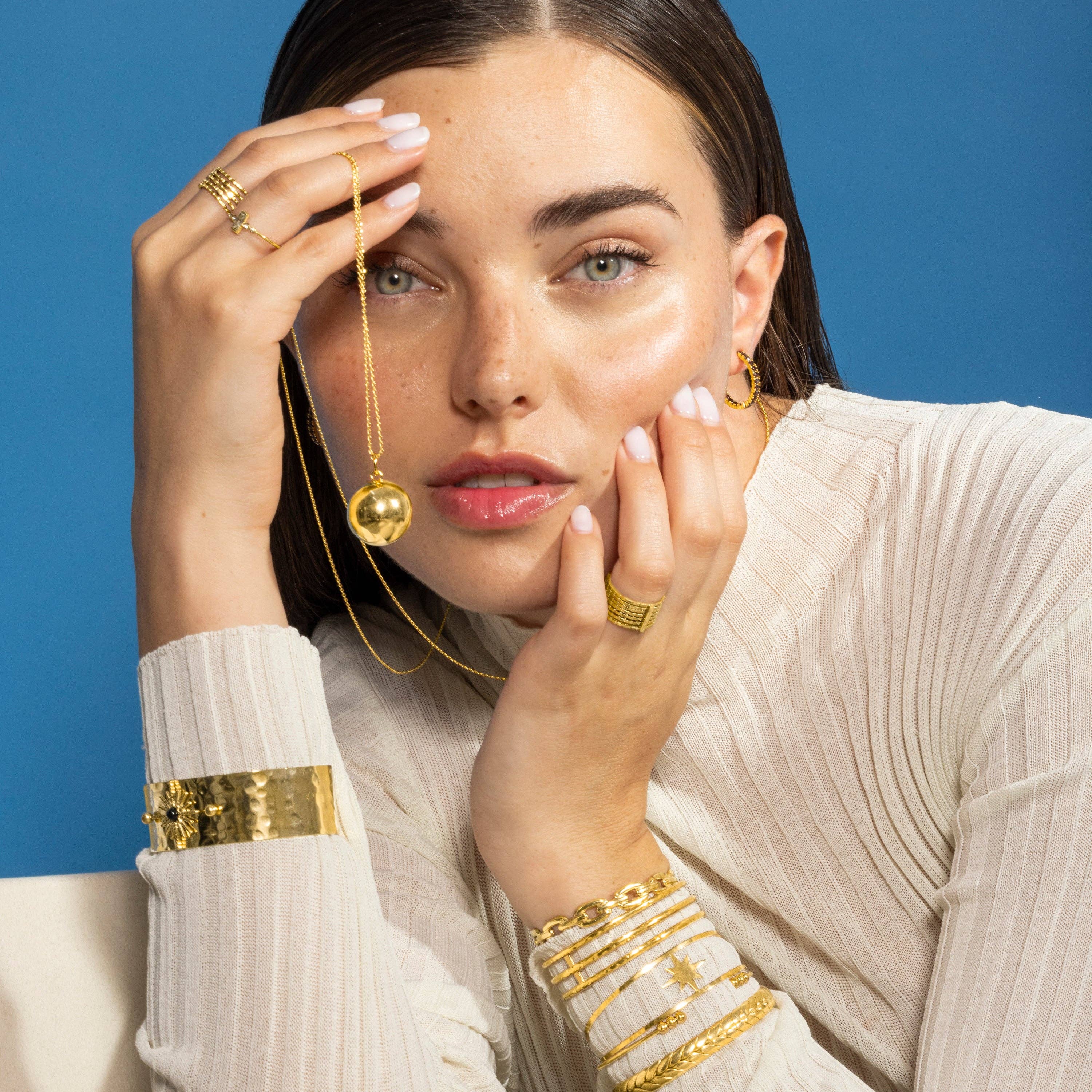 Luxenter - Wholesale Cuff Bracelet - Pulsera acabada en oro amarillo de 18K - Ugri1