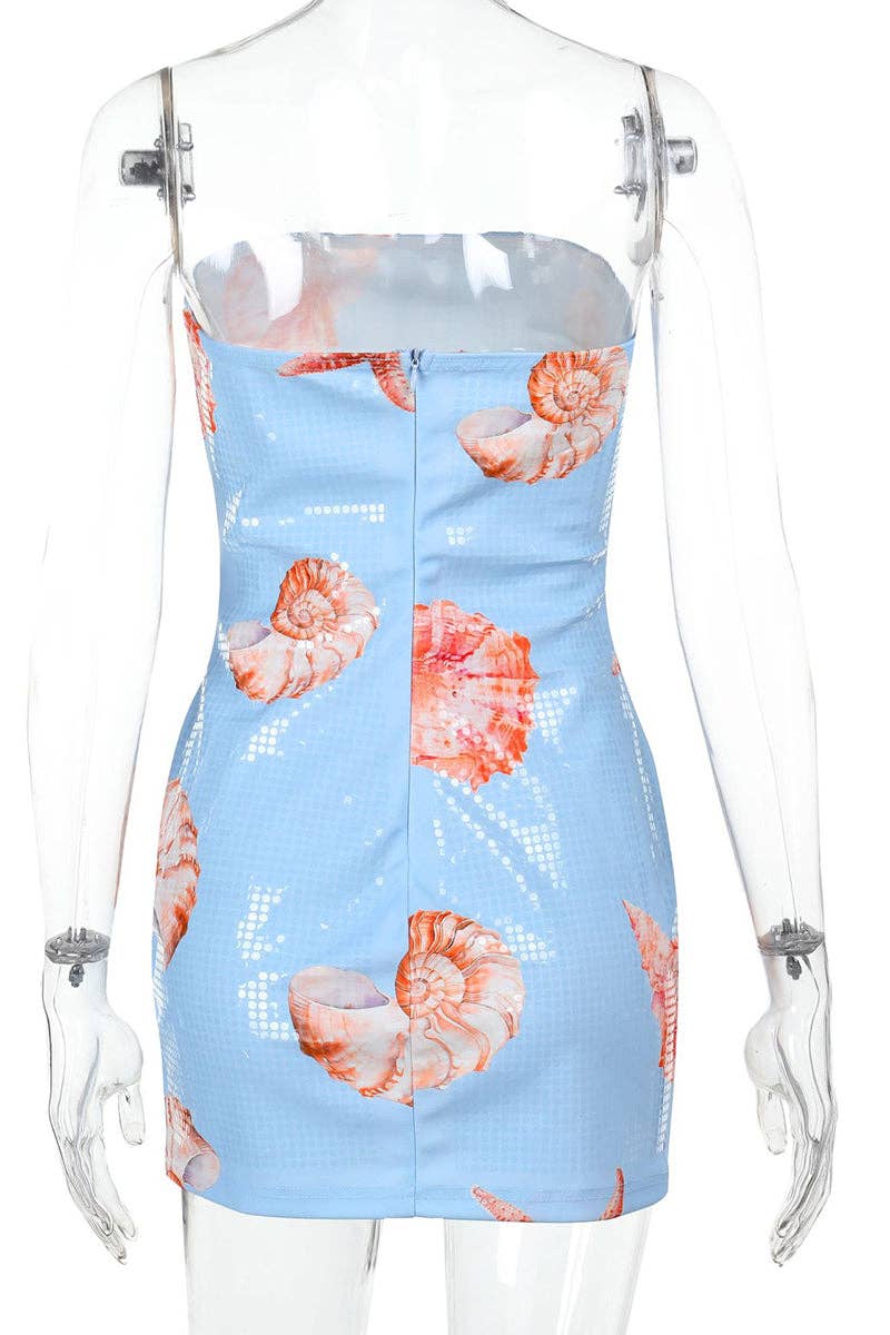 Mccolin – wholesale Dress – Women's – Strapless Starfish Print Dress2