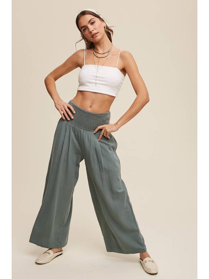 Listicle - Wholesale Pants - Women's - Smocked Waist Wide Leg Pants
Smocked Waist Wide Leg Pants
21