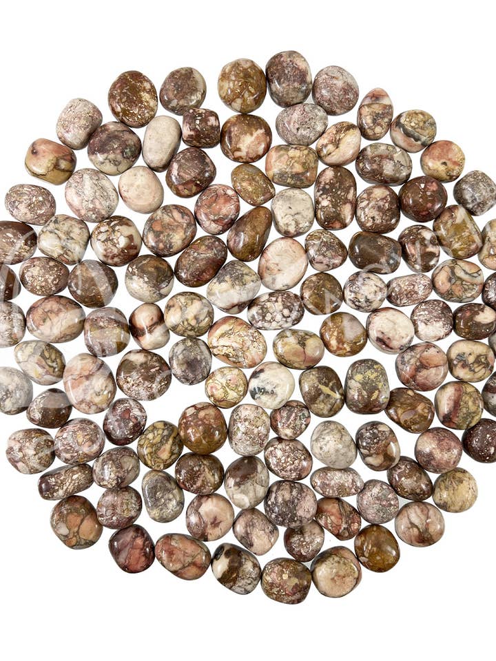 (KG)TUMBLED STONES - JASPER, PINK PORCELAIN 20-35 MM for wholesale by Oceanic Linkways Inc