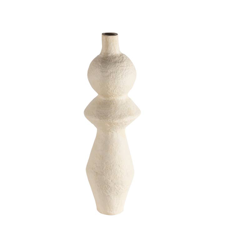 Oversized Paper Mache Tan Vase H 41" for wholesale by BIDKhome