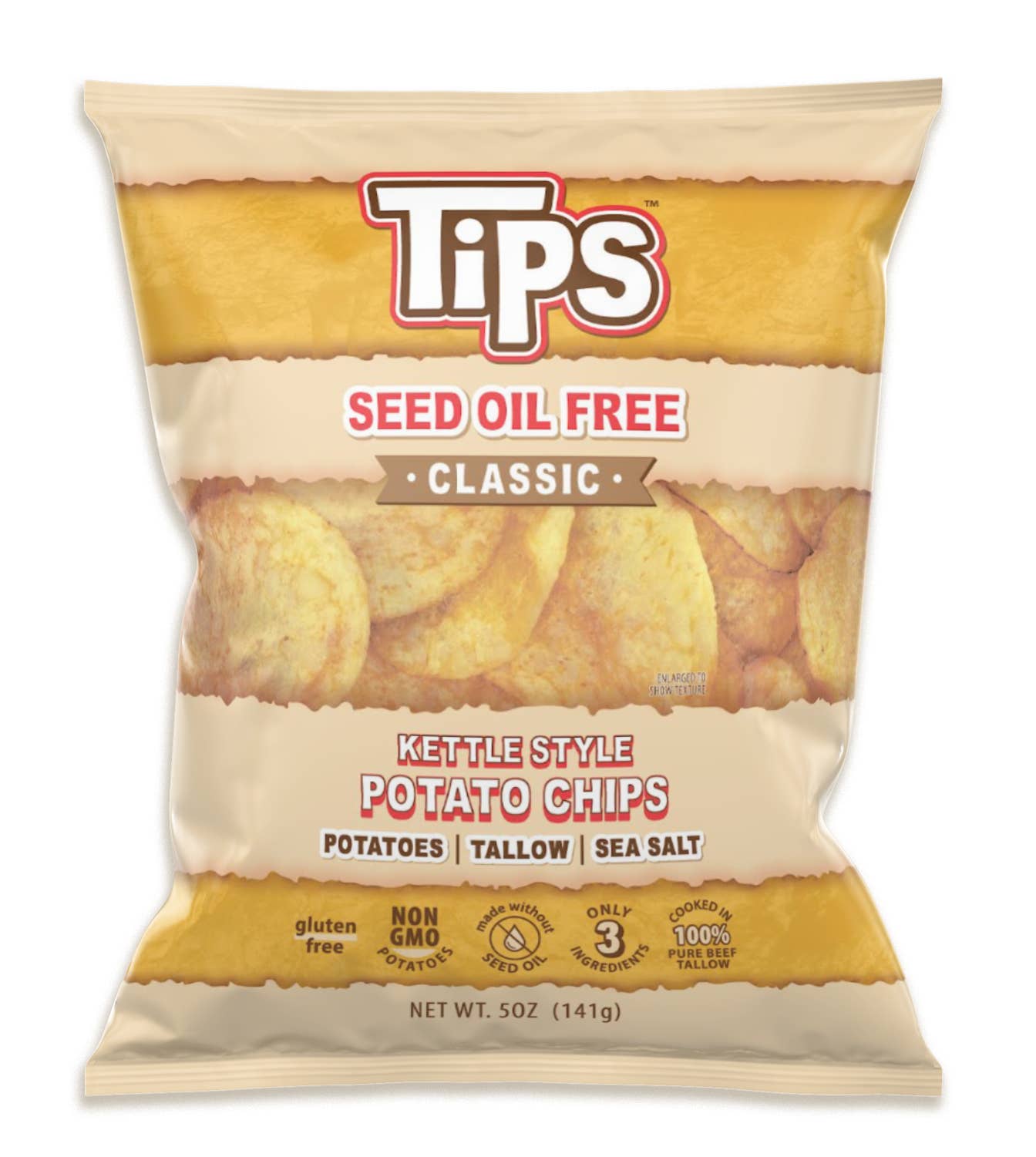 TIPS Chips - Venta al por mayor Patatas fritas - TIPS - Patatas Fritas de Sebo Original - Sal Marina