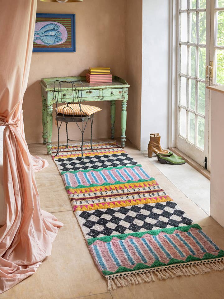 Palazzo Geometric 100% Recycled Runner Rug for wholesale by Ian Snow Ltd