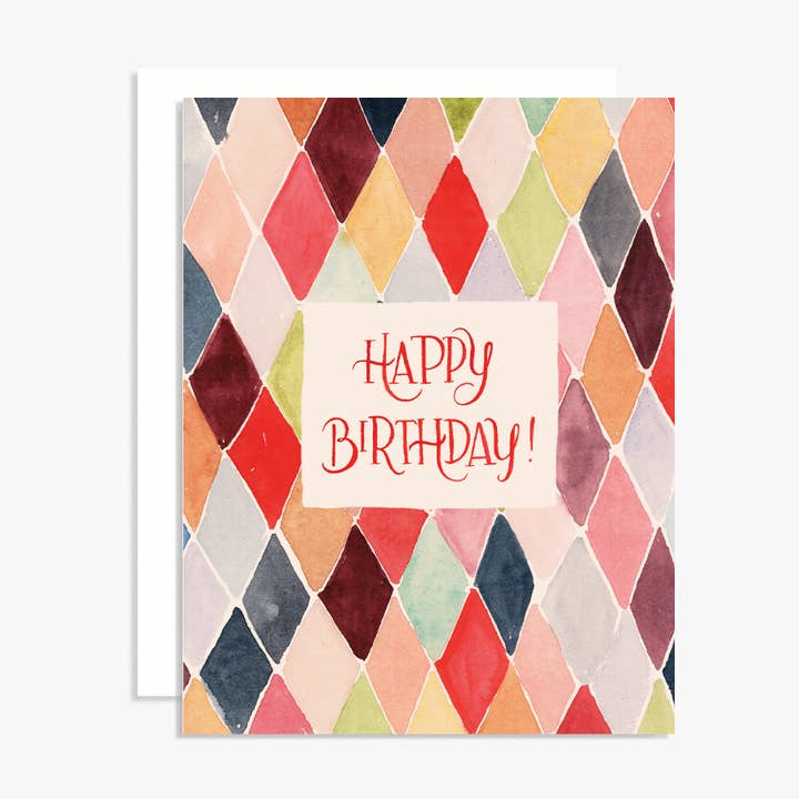 Bunte Diamant Handgeschriebene Geburtstagskarte für den Großhandel von The Scribblist