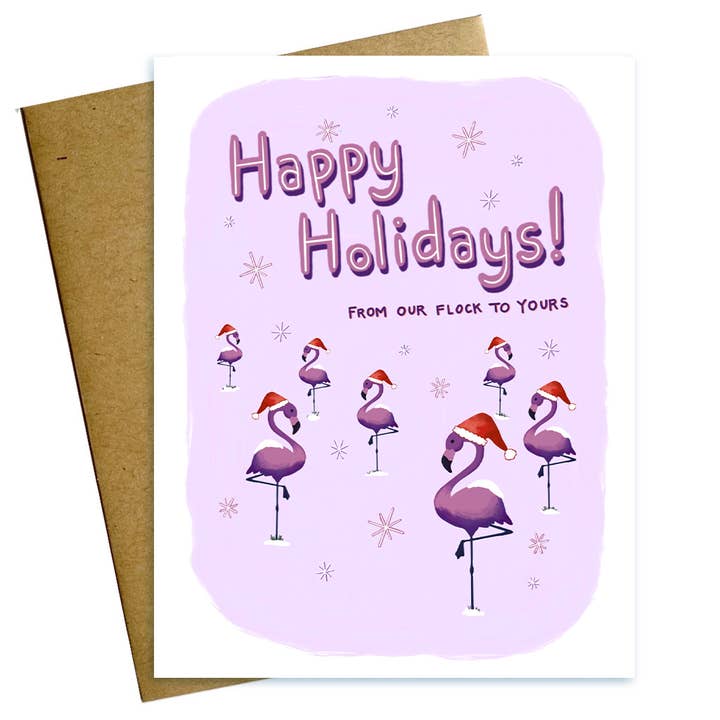 Maggie Moore Studio - Wholesale Christmas card - Happy Holidays from Our Flock Baltimore Christmas Card