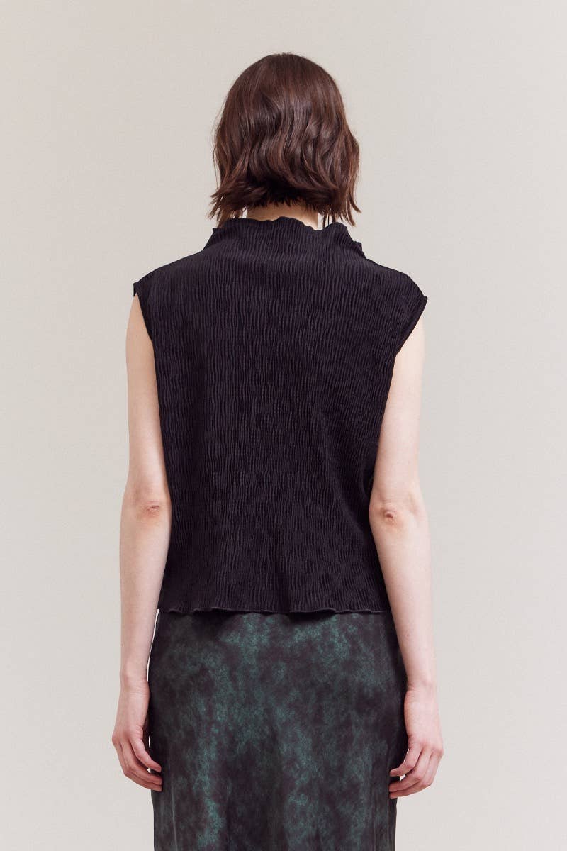 Grade & Gather - Wholesale Blouse - Women's - 42068 - CRINKLED VELVET MOCK NECK TOP4