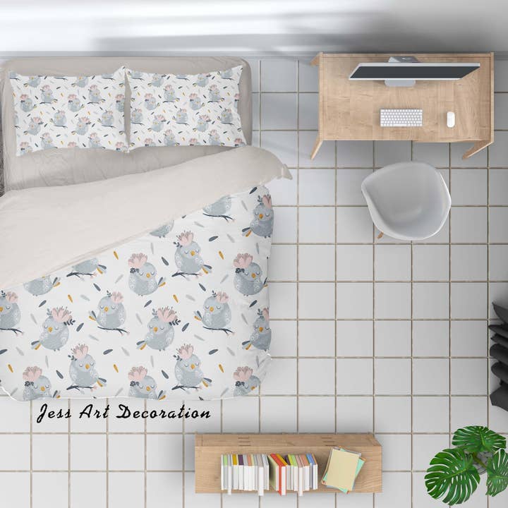 Set Copripiumino Floreale Uccelli 3D Set Biancheria da Letto Copripiumino Federe SF88 per la vendita all'ingrosso da parte di Jess Art Decoration