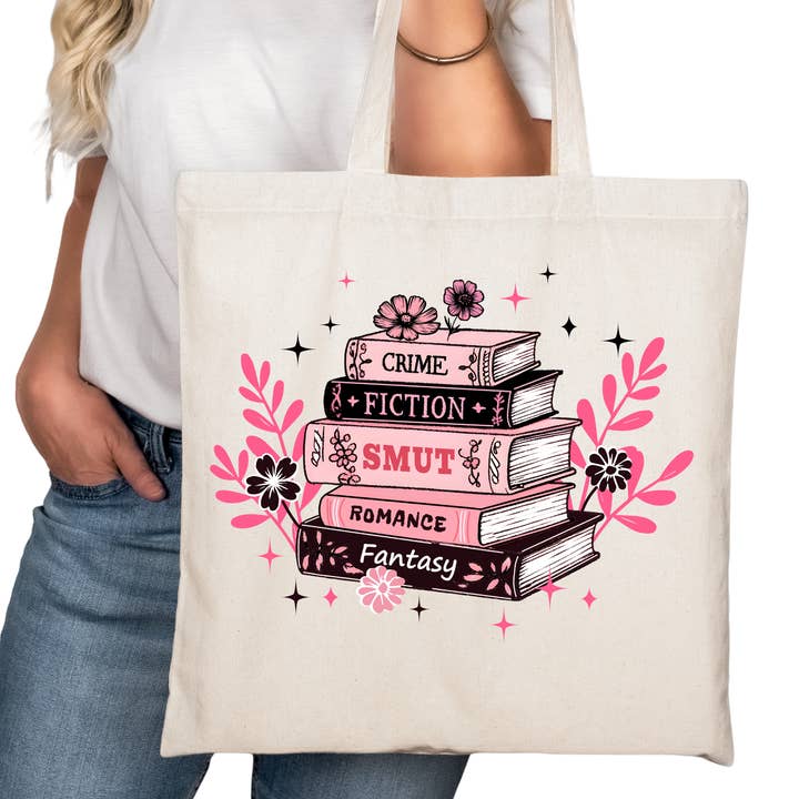 Purely Bookish - Wholesale Tote Bag - Women's - Book Genres Bookish Tote Bag – Reading Tote for Book Lovers – Book Reader Bag - Romance Reader Tote - Book Store Merchandise