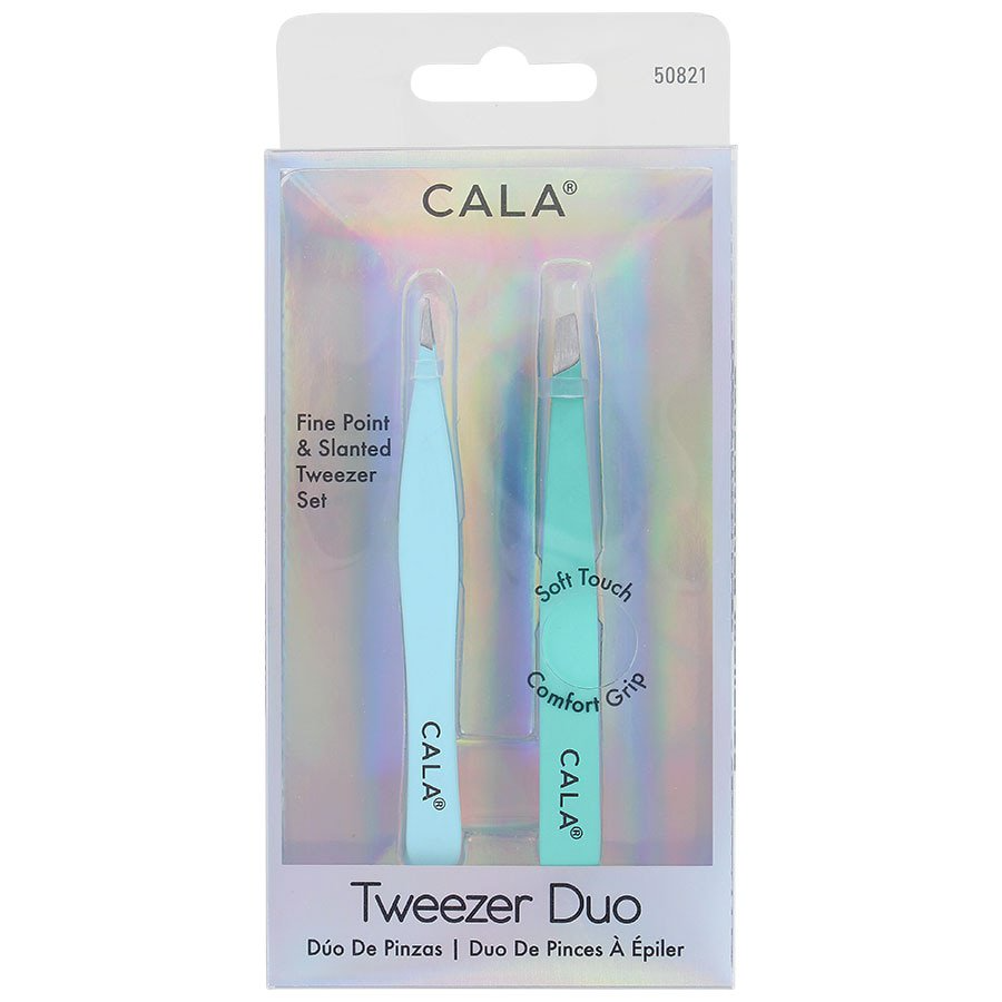 Best Beauty Group - Wholesale Tweezers - CALA Soft Touch: Tweezer Duo Fine Point & Slanted Set3