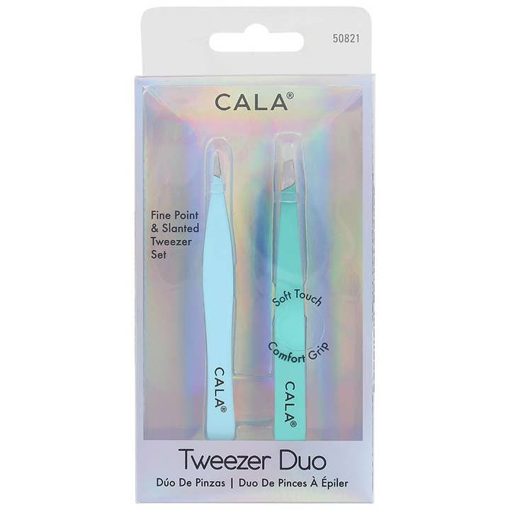 Best Beauty Group - Wholesale Tweezers - CALA Soft Touch: Tweezer Duo Fine Point & Slanted Set3