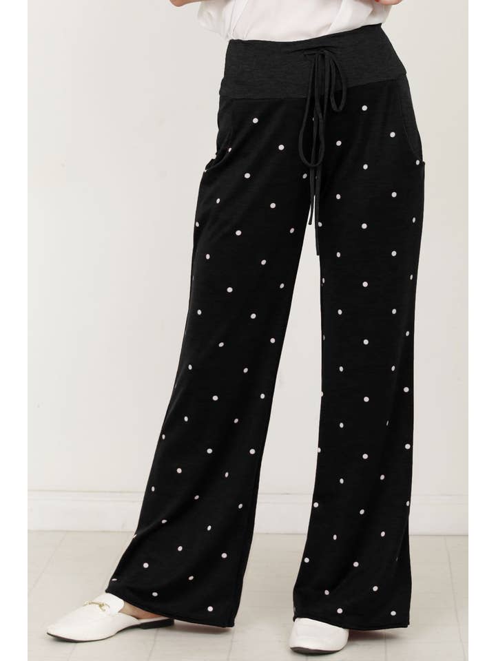 EG fashion - Wholesale Pants - Women's - Polka Dot Drawstring Pants3