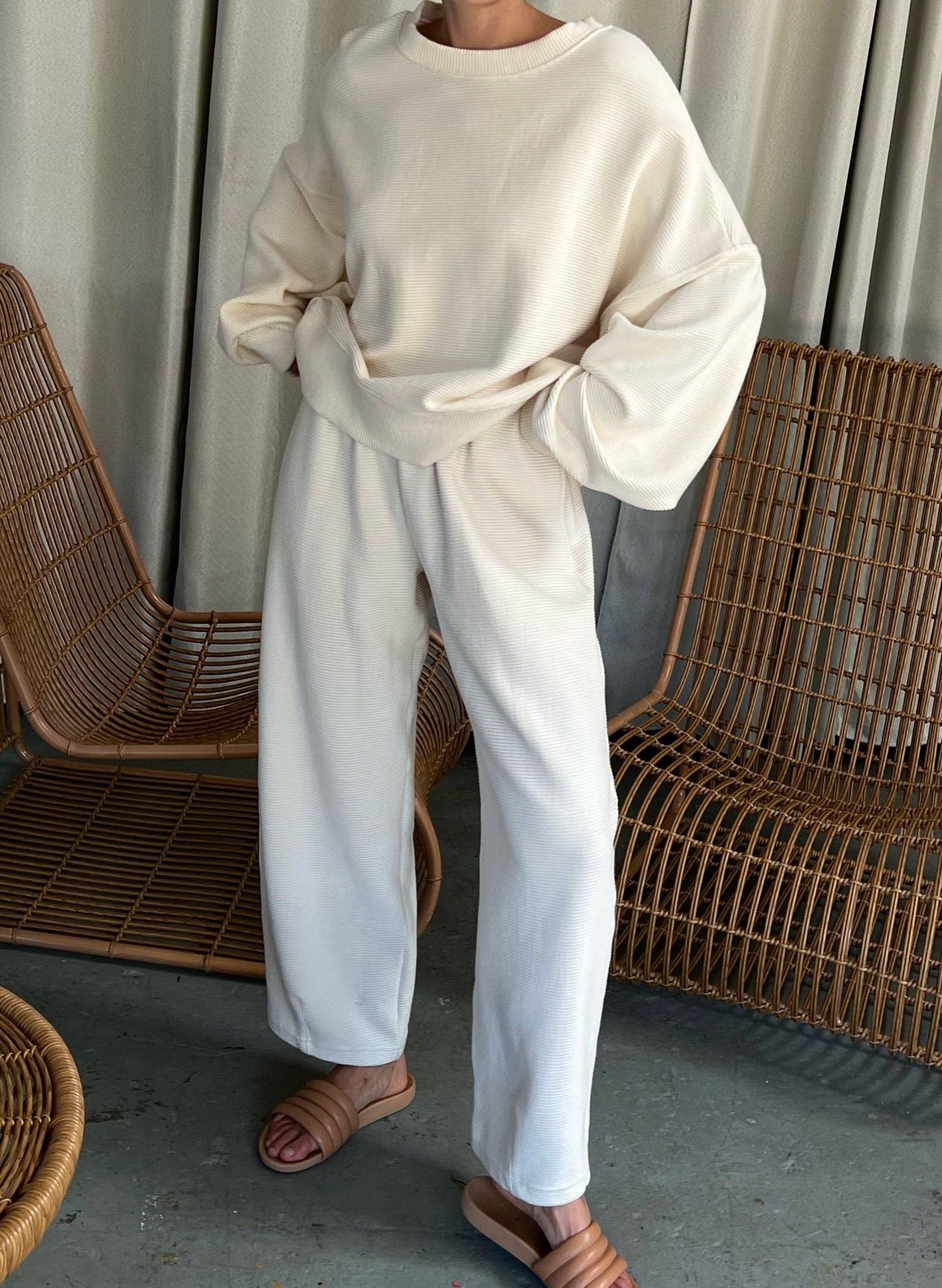 Na Nin – Großhandel Strickpullover – Damen – Margot Kurzes Sweatshirt aus Baumwolle mit Riffelmuster27