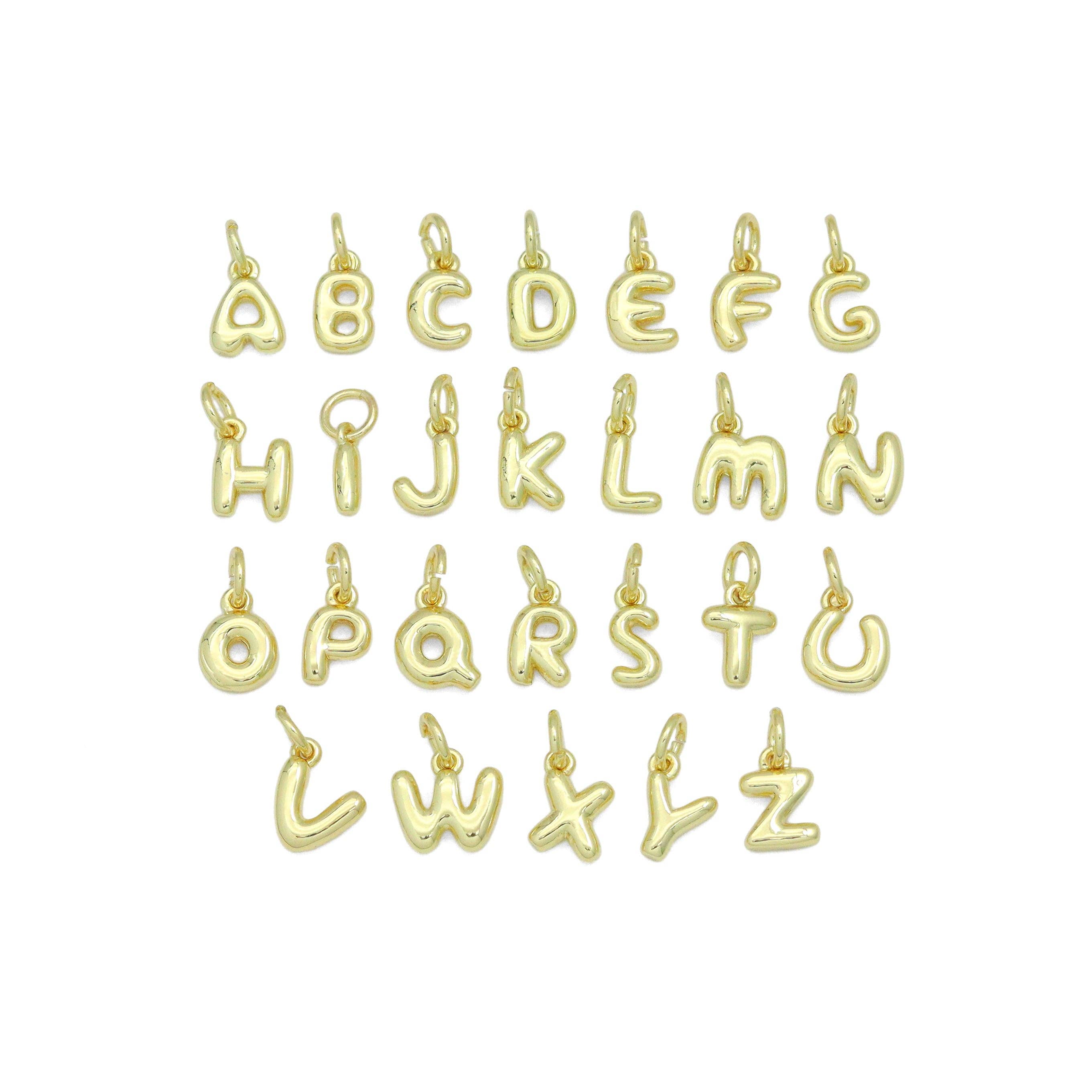 BestBeads&Beyond - Vendita all'ingrosso Ciondolo/pendente - Ciondolo iniziale con piccole bolle, pendente iniziale dell'alfabeto, codice SKU LX894