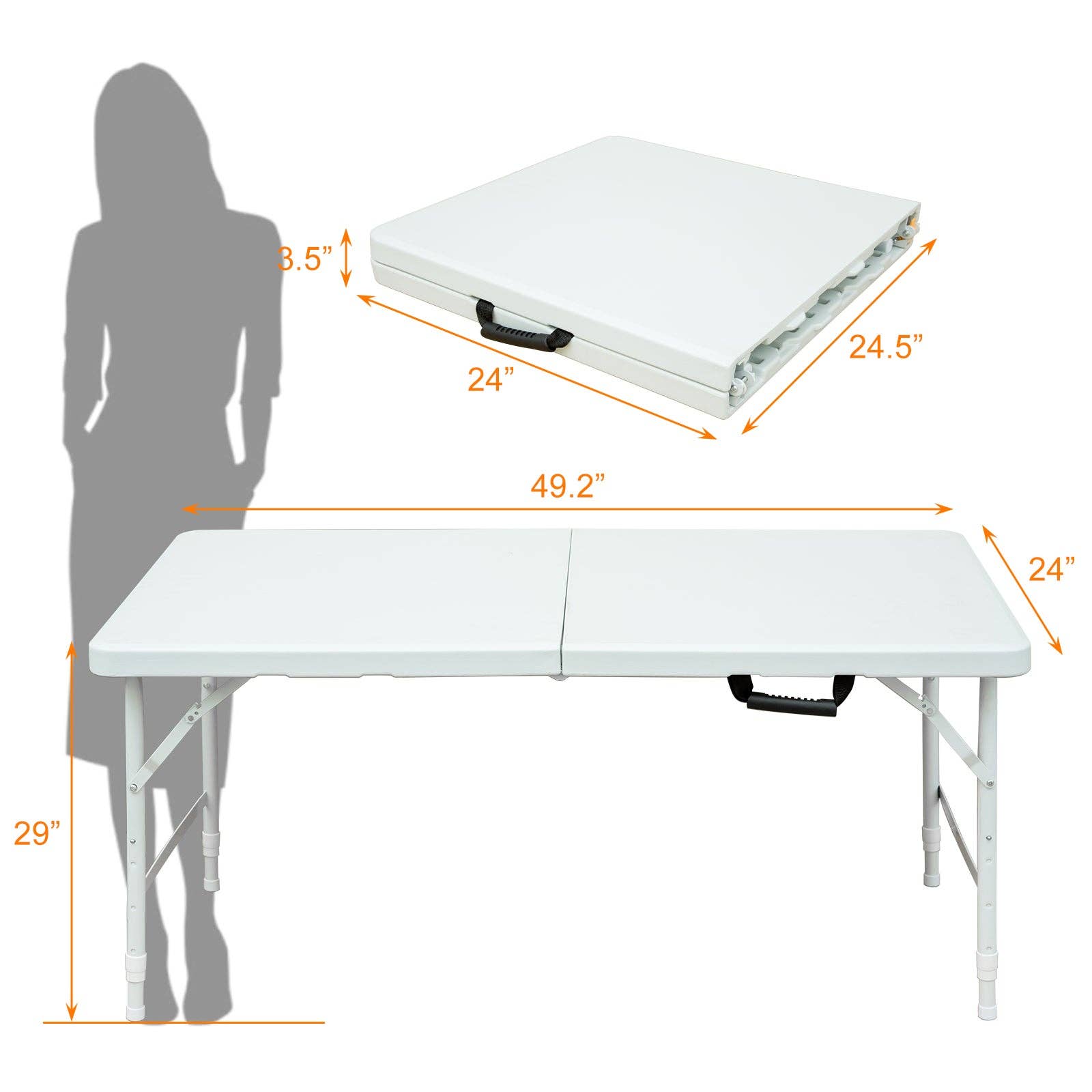 39F Inc. - Wholesale Patio Table - 4/6/8ft  Folding Table for Camping, Picnics & Parties, White0