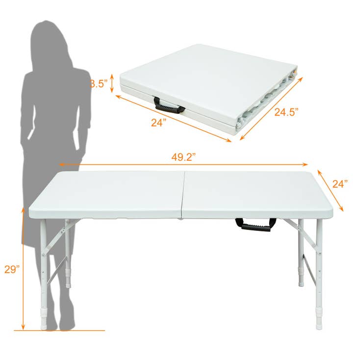 39F Inc. - Wholesale Patio Table - 4/6/8ft Folding Table for Camping, Picnics & Parties, White