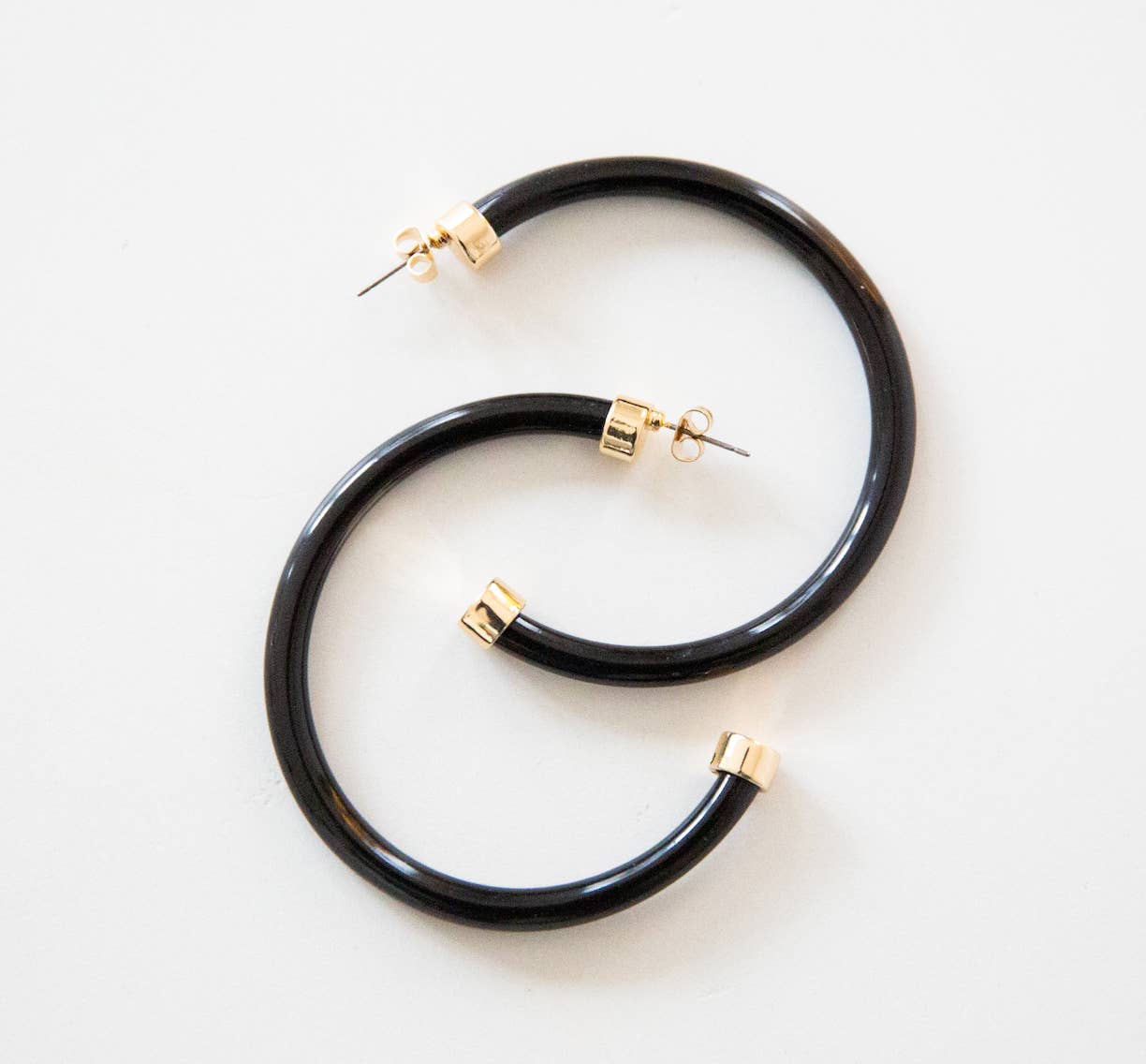 Hoo Hoops - Wholesale Hoop Earrings - Lightweight Large Hoop Earrings - Black