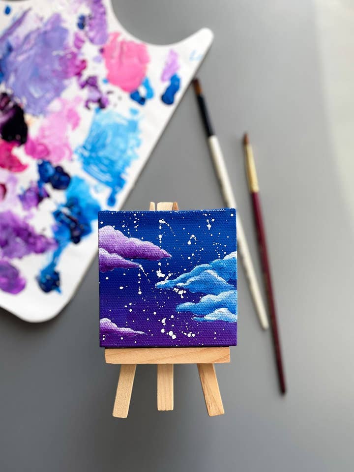 „Milky Way Dreams” mini-schilderij met ezel voor wholesale door Jiva More Life