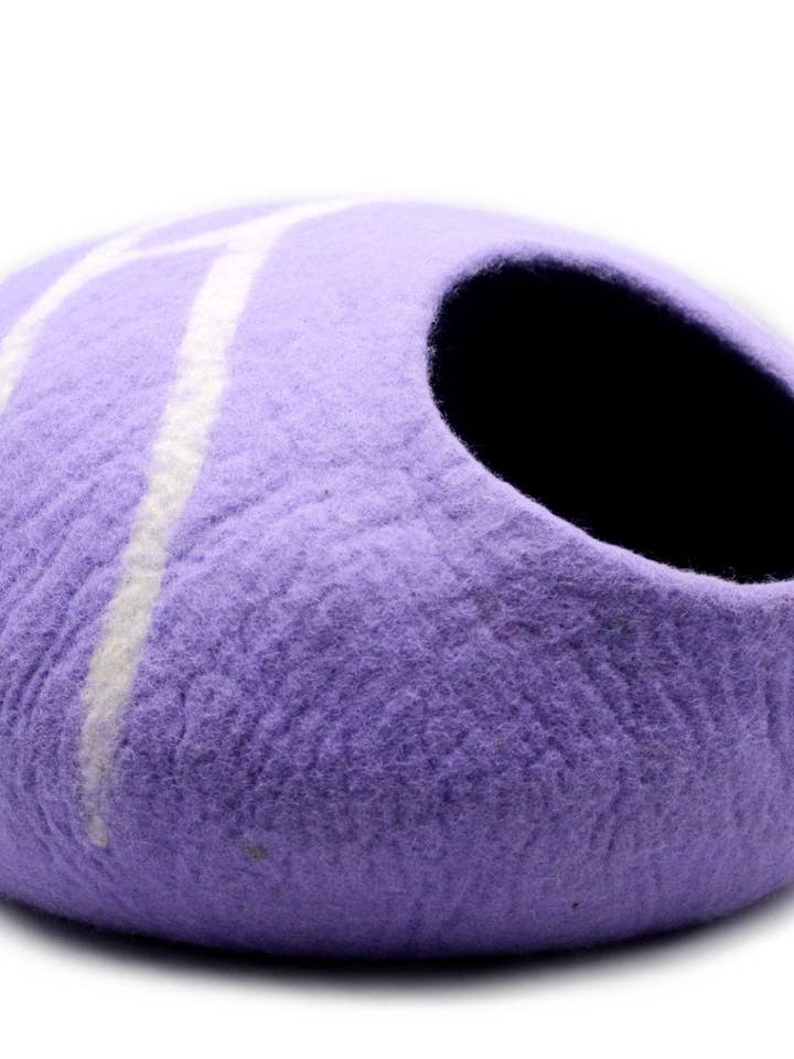 Felt Cat Cave Round Stripe Design Warm Cozy Handmade for wholesale by Woollyfelt