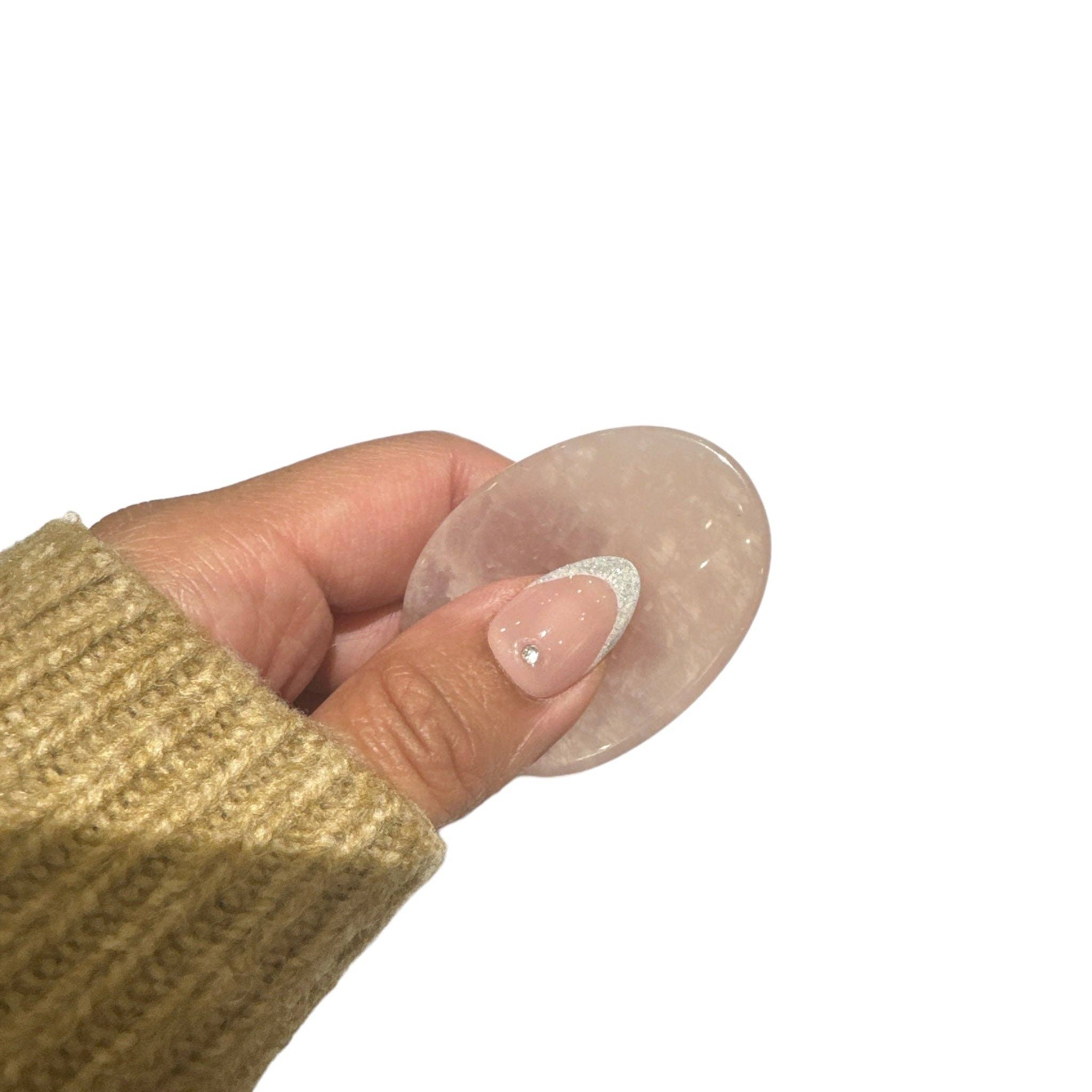 Foliesbijoux - Wholesale Spiritual Stone/Crystal - Pink quartz anti-stress pebble1