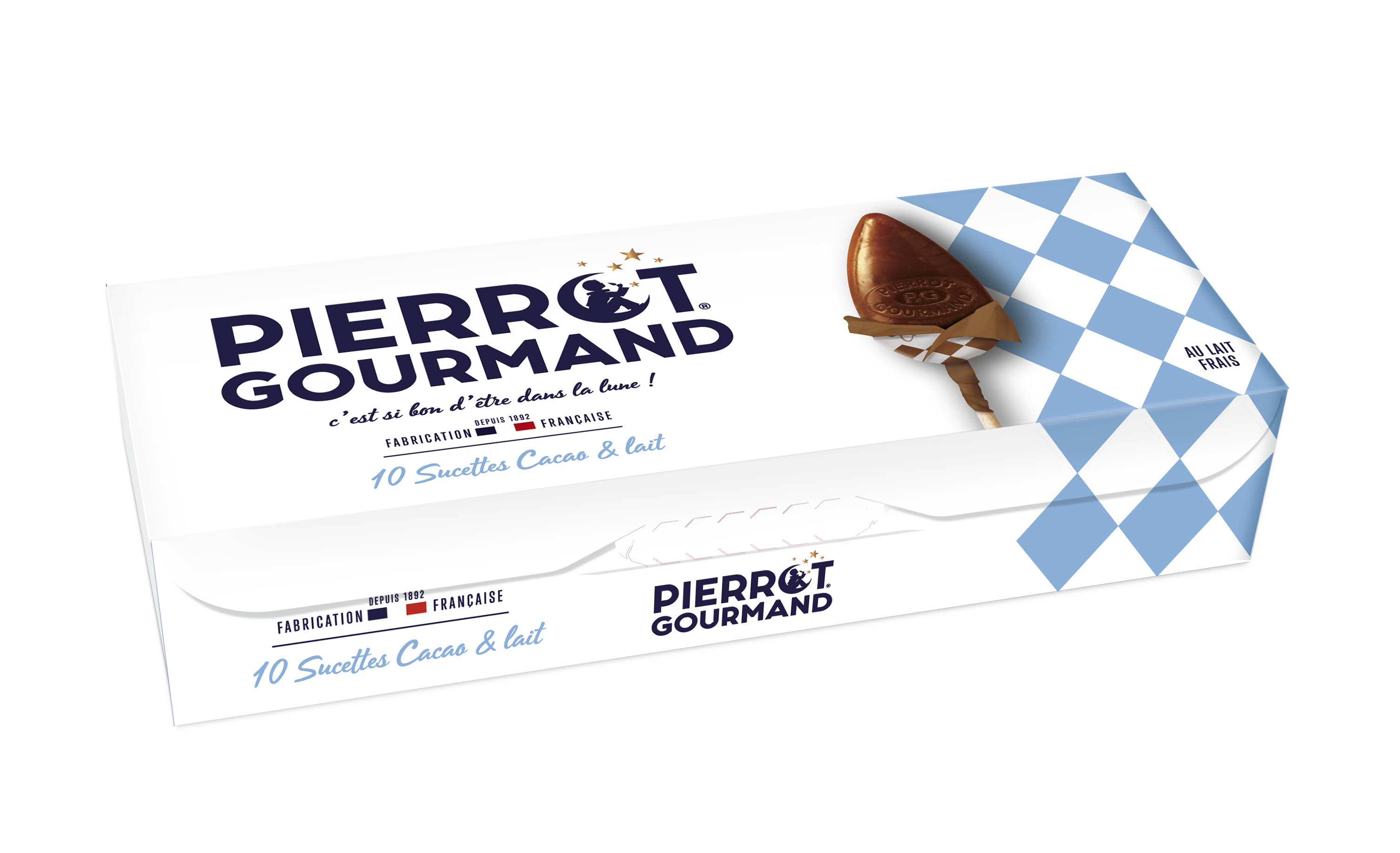 Pierrot Gourmand – wholesale Lollipop – Box of 10 Cocoa & Milk lollipops1