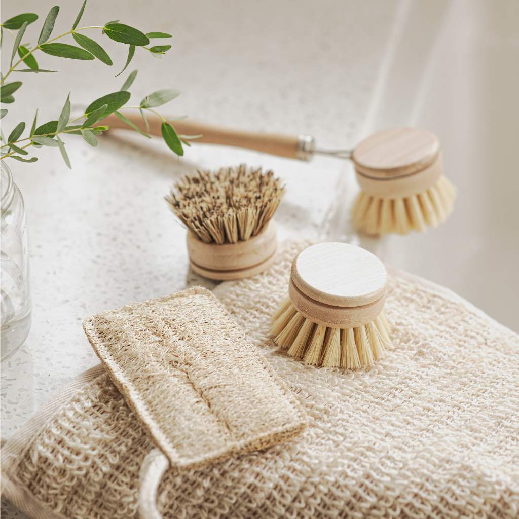Jungle Culture – wholesale Städborste – Bamboo Dish Brush Set | Tvätt Rengöringsborstar 4st8