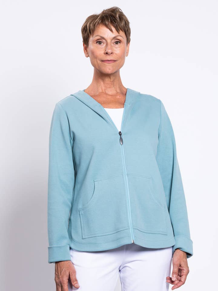 Bowen Jacke, Staubiges Blaugrün, Baumwolle für den Großhandel von Blue Sky Clothing Co LLC