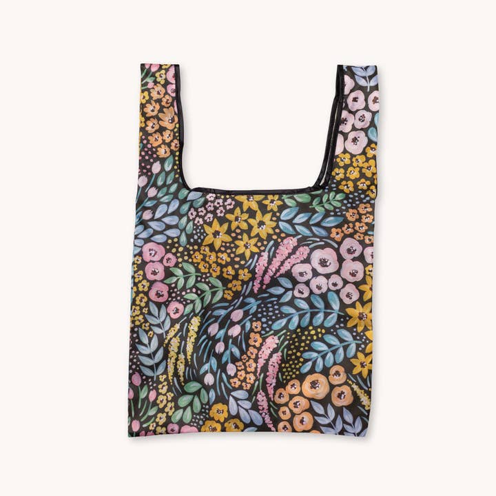 Elyse Breanne Design - Wholesale Grocery/Shopping Bag - Black Floral Reusable Bag