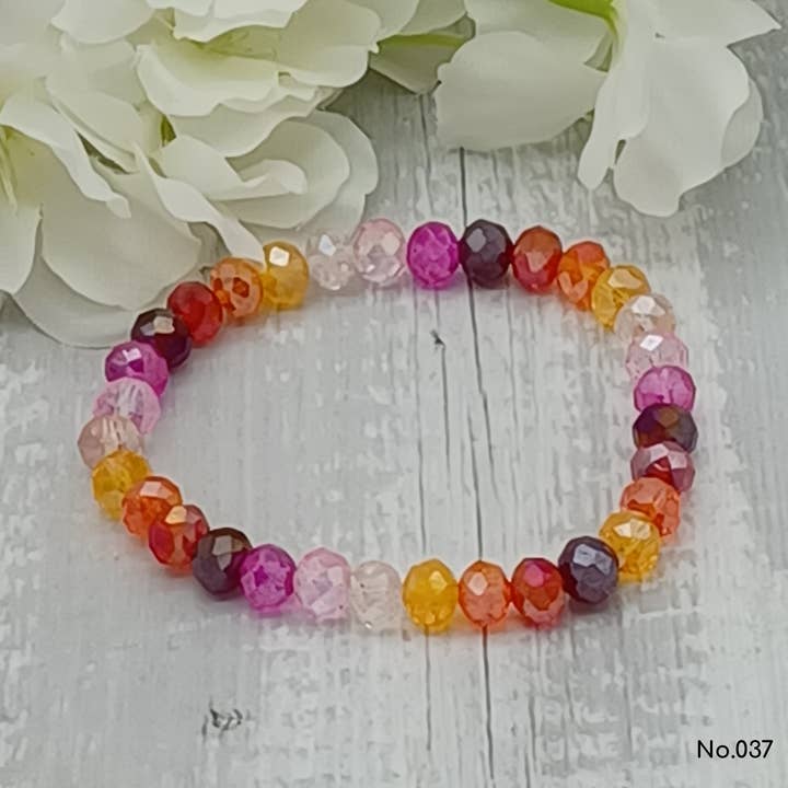 perleperle - Wholesale Beaded Bracelet - Bracelet faceted glass beads, Tine