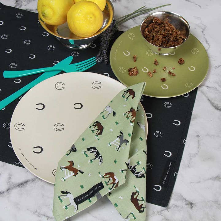 Hunt Seat Paper Co. - Wholesale Dinner Plate - Lucky Cream Dinner Plate - Set of Four9