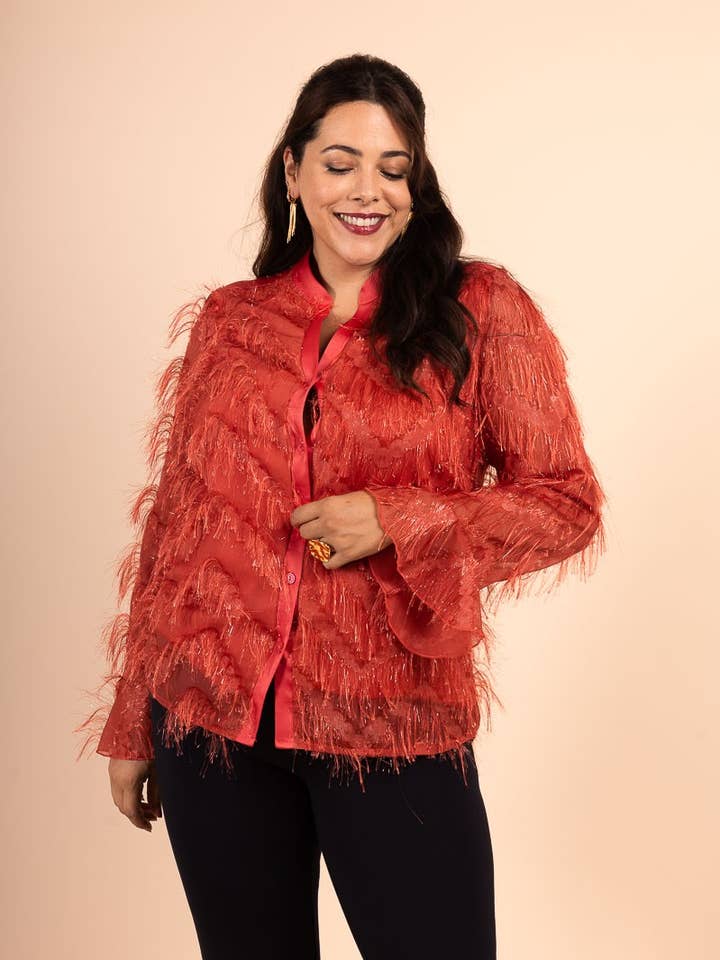 You Udress - Wholesale Button Down Shirt - Women's - Pagode Long Sleeve Blouse: Elegance and Refinement1