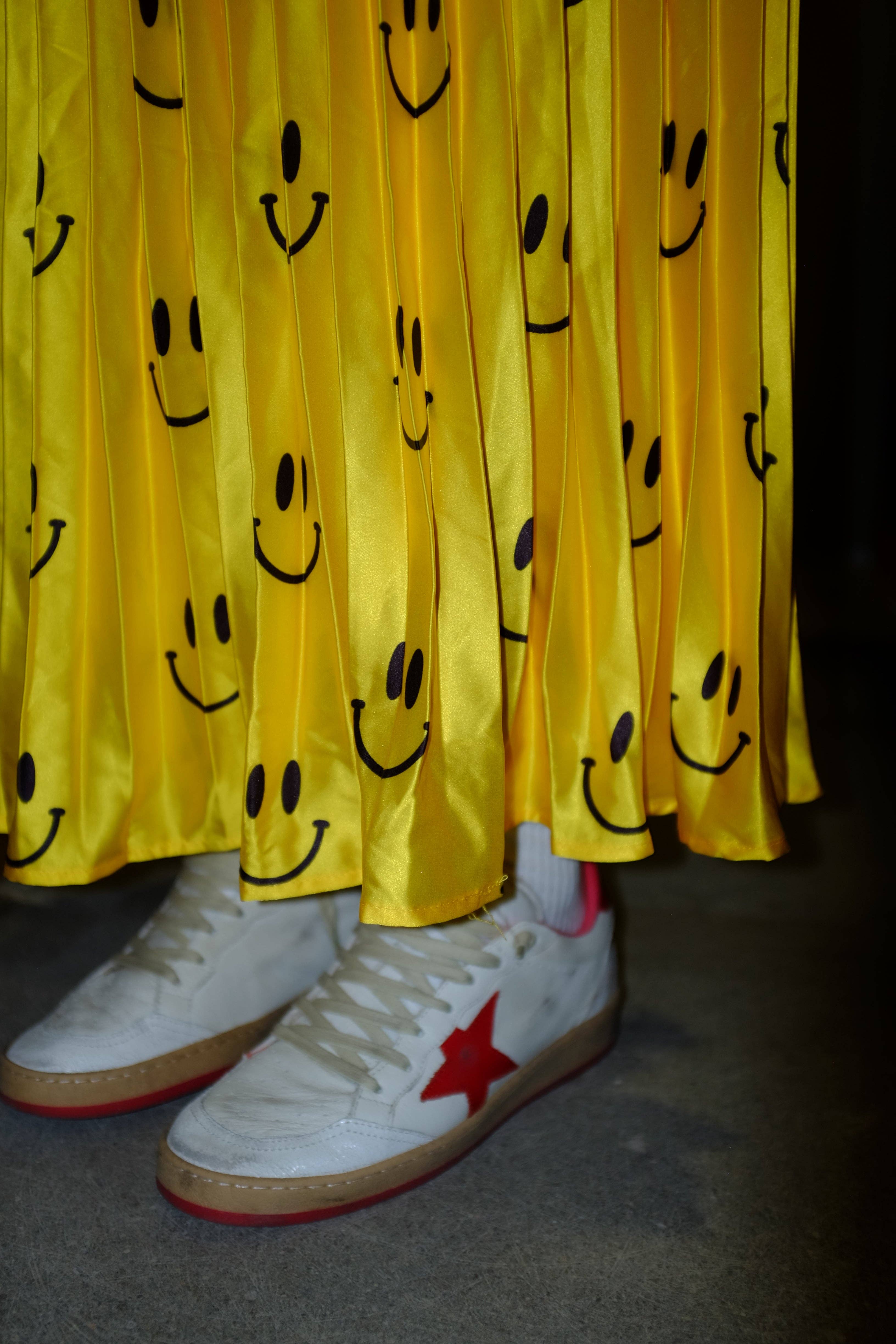 Burnt Toast – wholesale Skirt – Women’s – Happy To Be Here Smiley Pleated Skirt **RESTOCKED**3