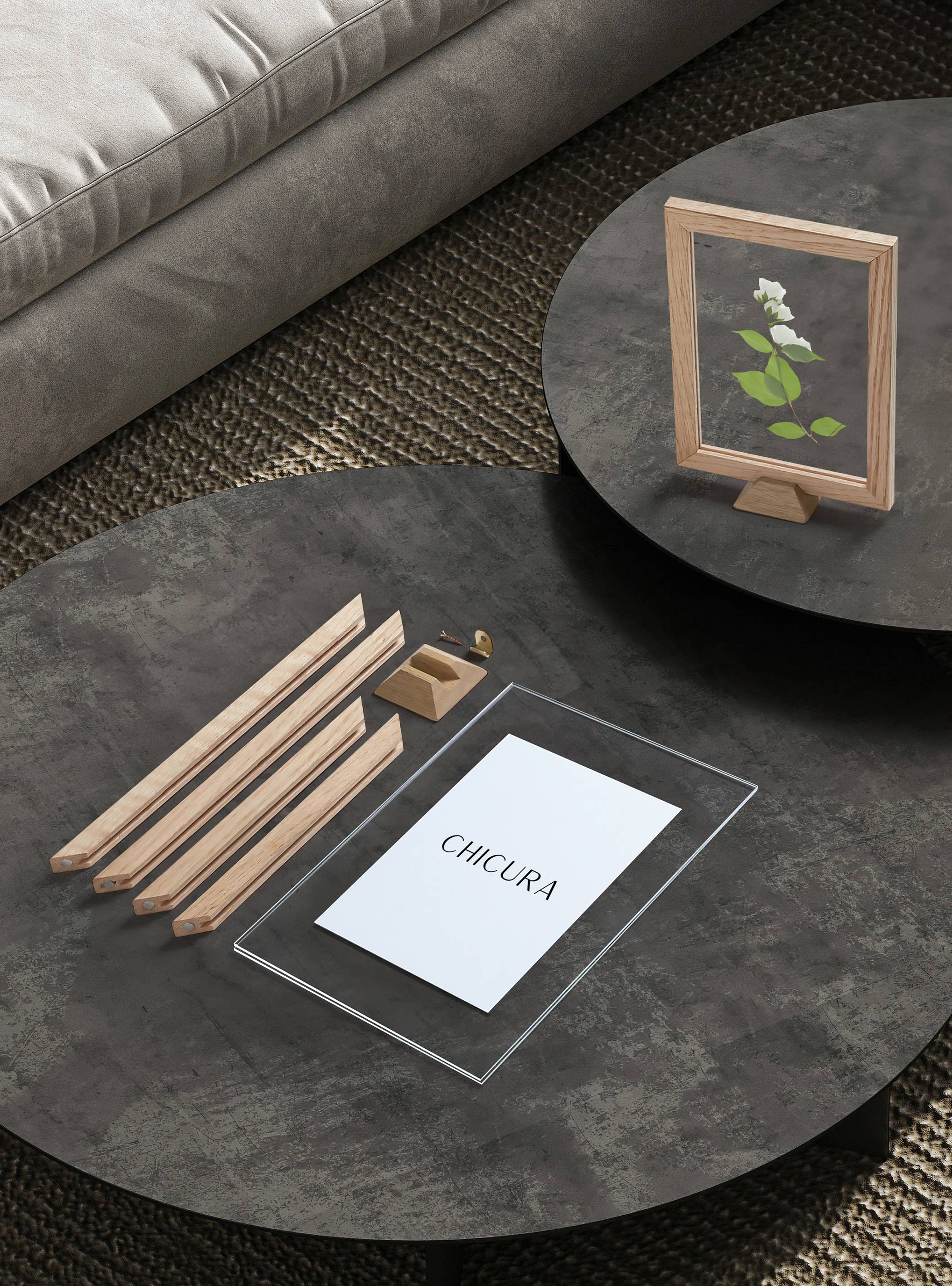 ChiCura Copenhagen - Wholesale Picture Frame - Linia Transparent Oak Frame - A4 Incl. Frame Stand2