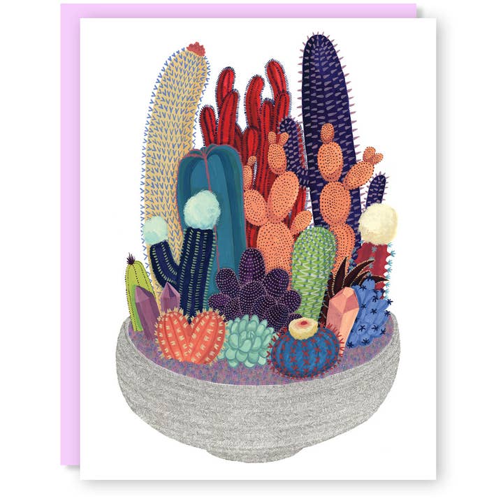 Carte Cactus Cristal pour la vente par Party Mouse Studio