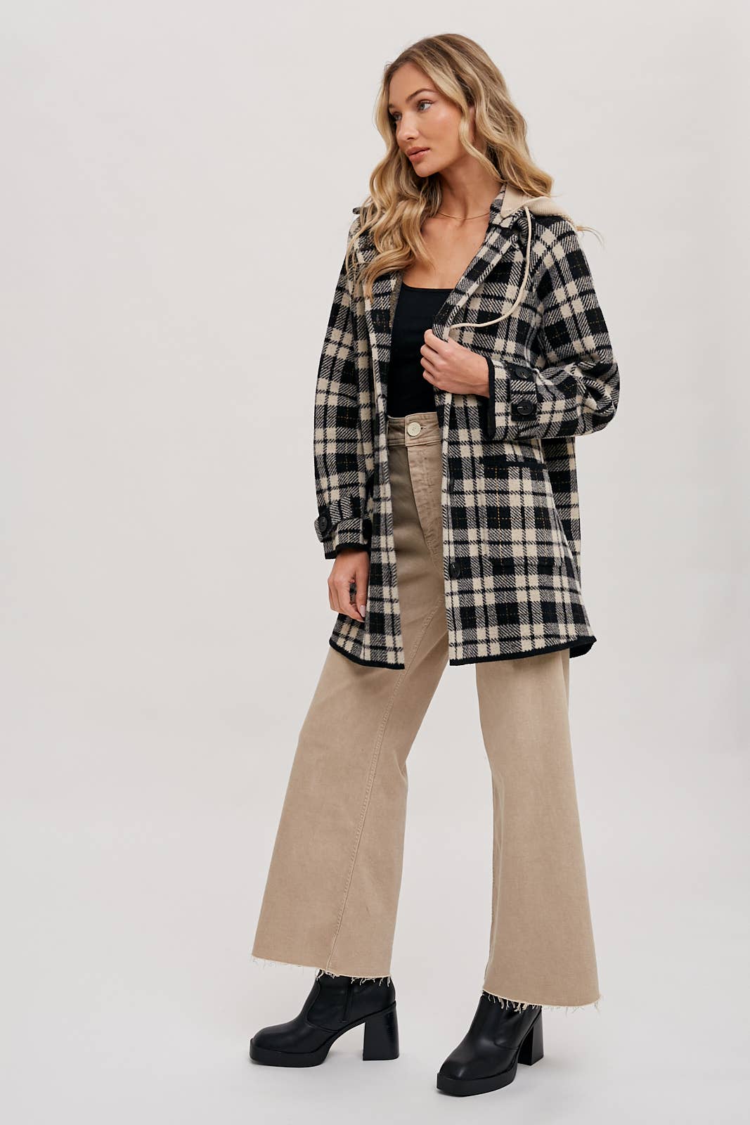 Bluivy - Wholesale Jacket - Women's - PLAID HOODIE JACKET22