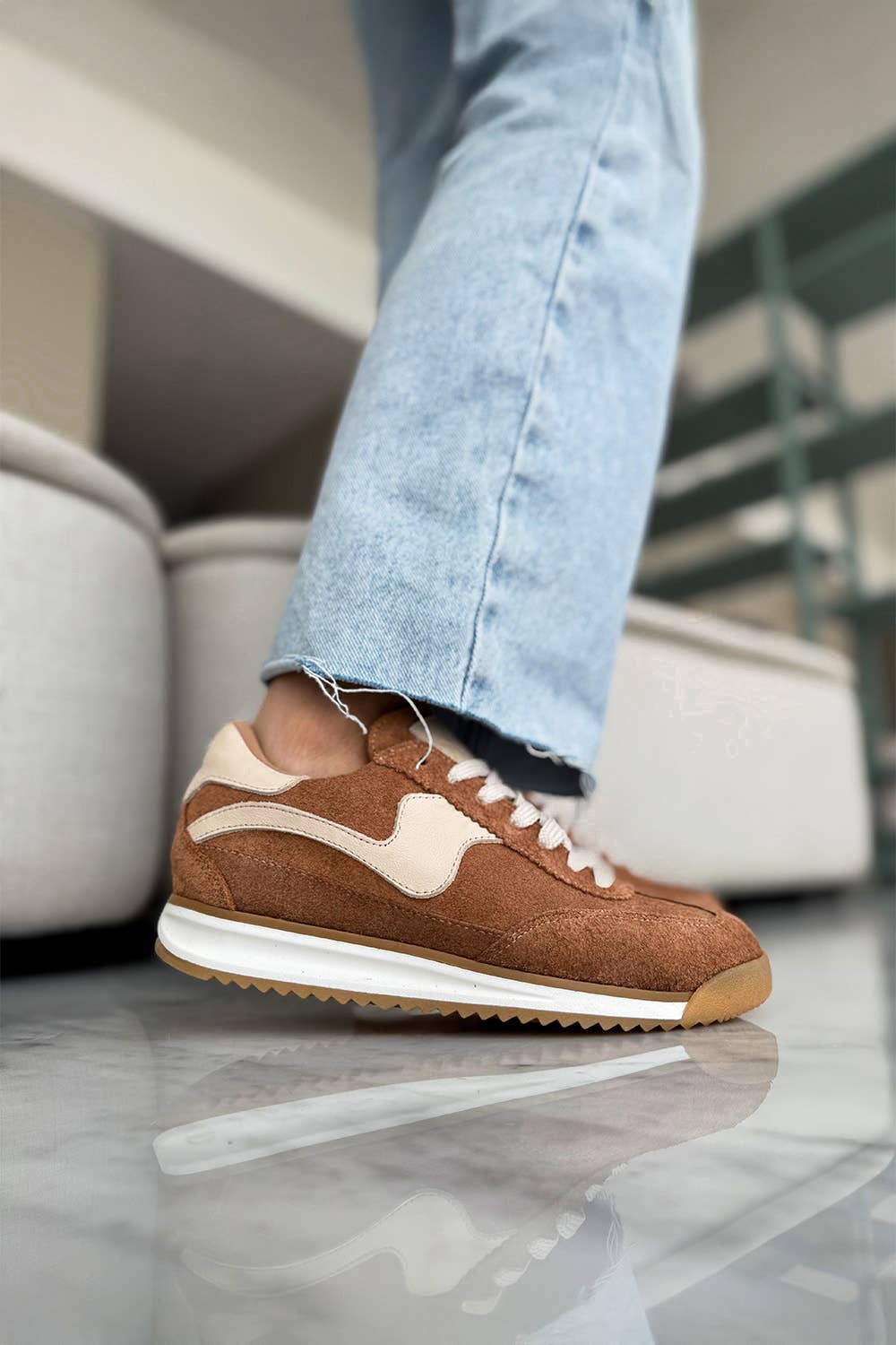 PMK SHOES - Wholesale Lifestyle Sneakers - Women's - Poema - Terra - Handmade Cow Leather Sneakers1