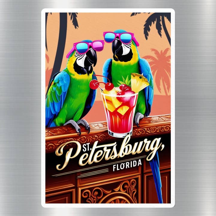 ST. Petersburg Florida Parrots Sticker for wholesale by GraffMerch.com