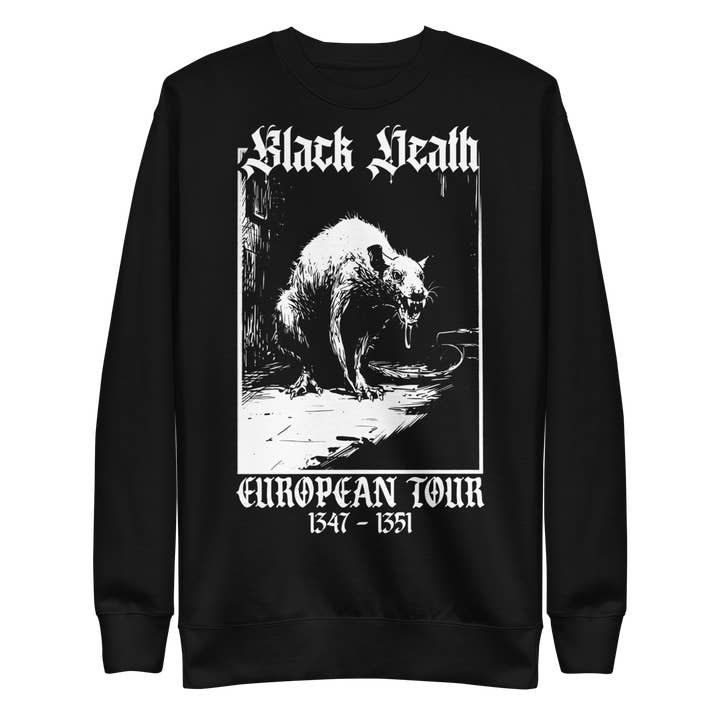 Sweatshirt Unissexo Black Death World Tour por atacado de Goth Cloth Co.