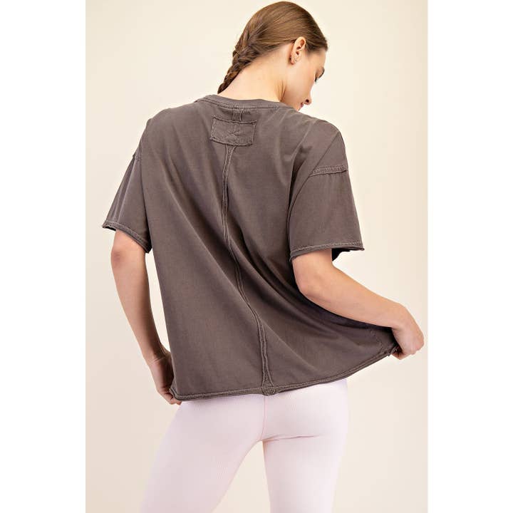 Rae Mode - Wholesale Athletic Top - Women's - WASHED COTTON BOXY TEE