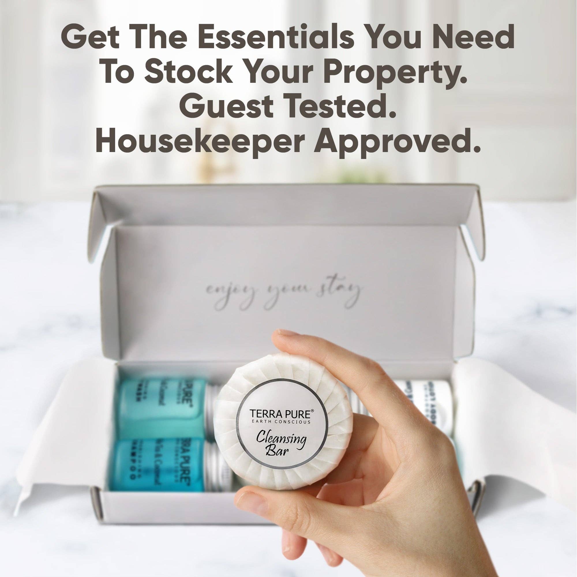 Diversified Hospitality Solutions - Wholesale Bath & Body Set - Terra Pure White Tea & Coconut Amenity & Accessory Kit |1oz Travel Size Shampoo, Conditioner, Lotion, Body Wash, 2 Cleansing Bars, Shave & Dental Sets, Make-Up Remover Wipes, & Vanity Kit | 15 Boxes3