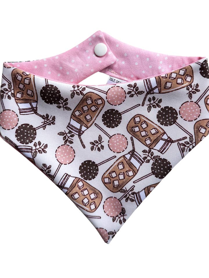 Coffee & Cake Pops Reversible Pet Bandana for wholesale by Isle Designs NY