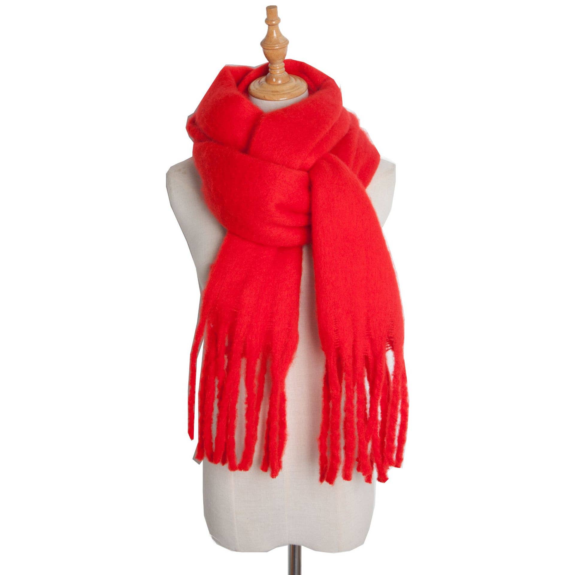 HIDDENBRAND - Wholesale Scarf - Women's - soft cozy classic solid fringe scarf wrap29