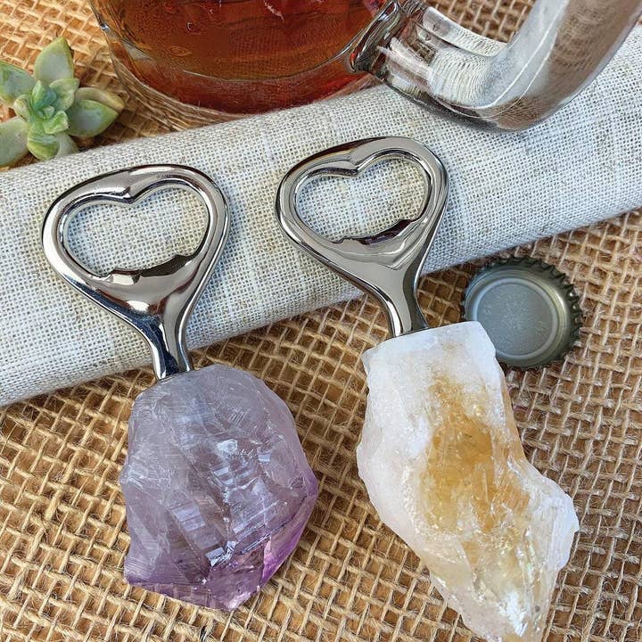 Rock Paradise - Wholesale Bottle/Wine Opener - Natural Stone Bottle Opener Citrine, Agate, Rose and Crystal2
