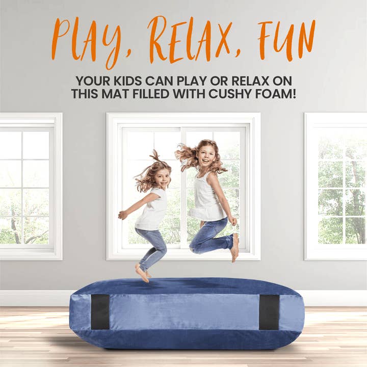 Cheer Collection - Wholesale Floor Pillow - Cheer Collection Sensory Crash Pad Filled with Foam Blocks, Soft Foam Mat for Kids and Adults with Washable Cover, Giant Bean Bag with Vent Holes4