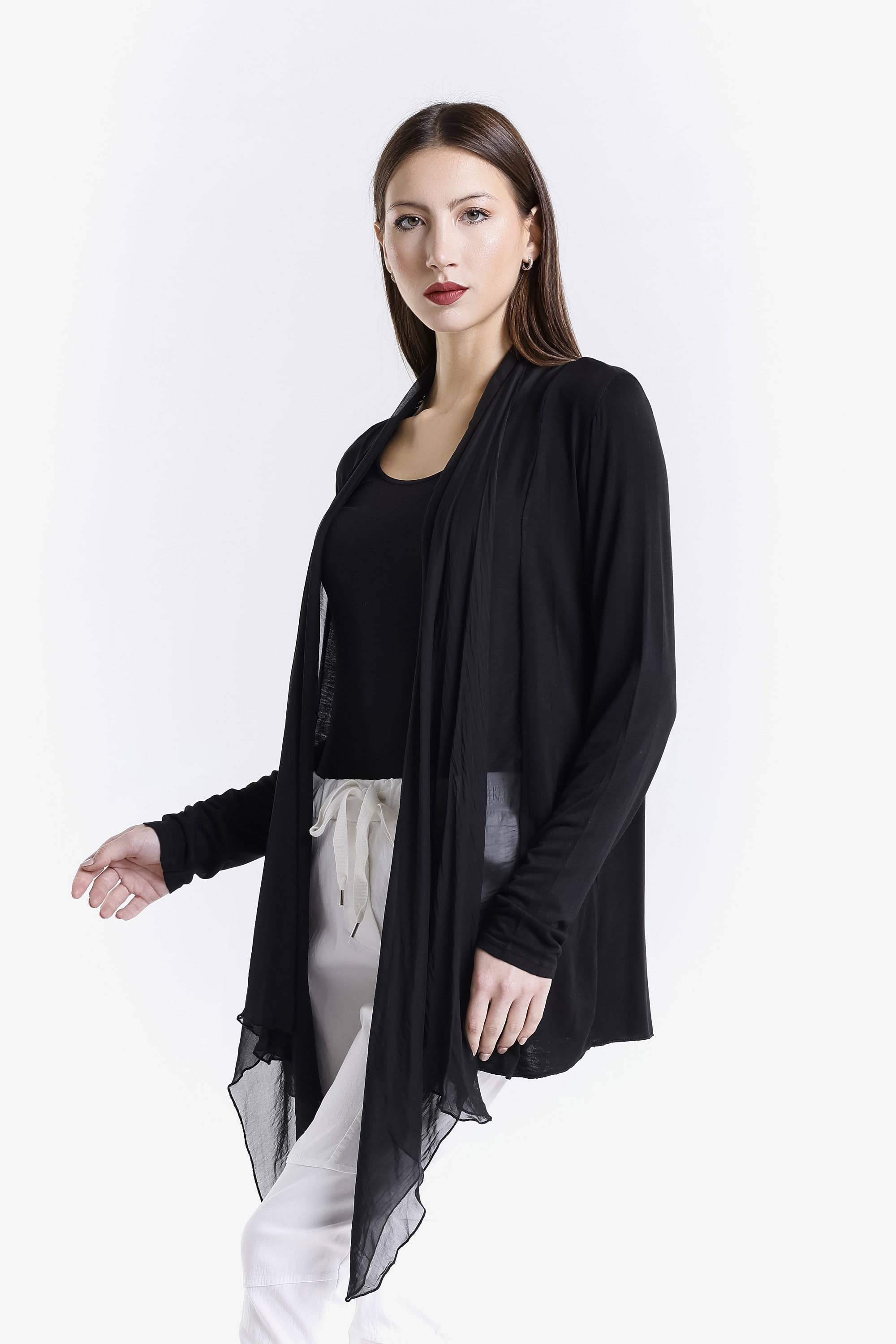 TINA Stephens Italy/Tees By Tina – wholesale Kofta - Dam – Carla Open Cardi w/Silk Trim (CLS201)2
