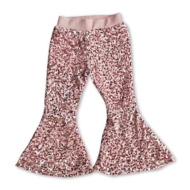 Yawoo Garments - Wholesale Pants - Kids - Colorful lining sequin girls bell bottom pants10