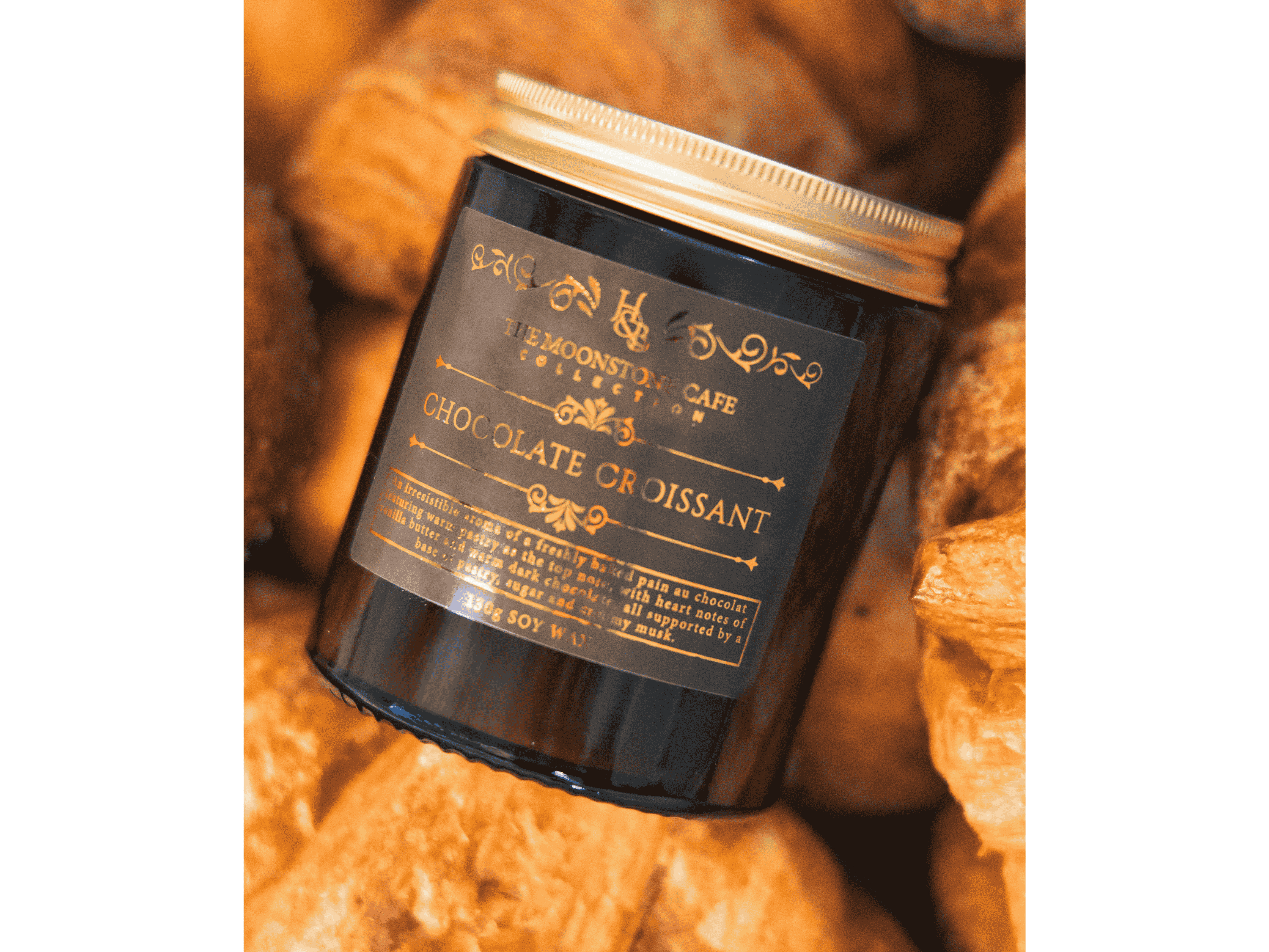 Hex & Boon – wholesale Jar/filled candle – Chocolate Croissant Scented Soy Candle 130g4