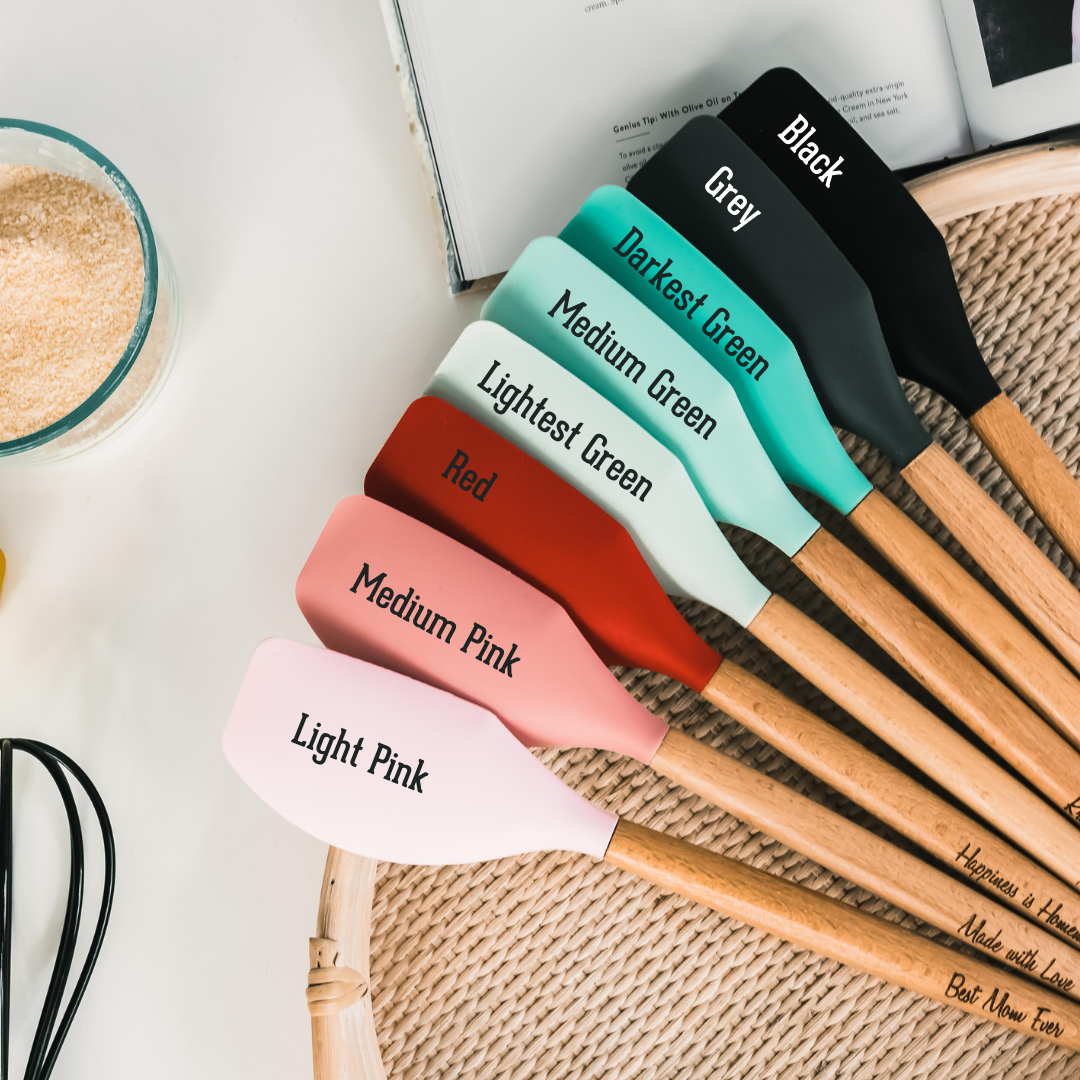 AFewSpareMoments - Wholesale Spatula/Turner - Spatulas, Engraved kitchen utensils, Wood, Silicone,2
